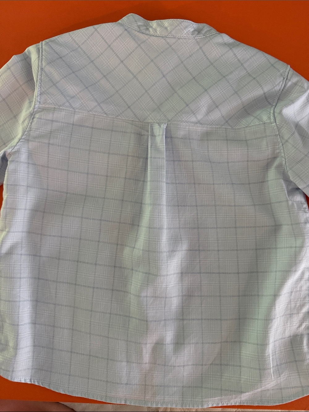 Tartine et Chocolat Light Blue Plaid Mandarin Collar Shirt - Picture 3 of 6